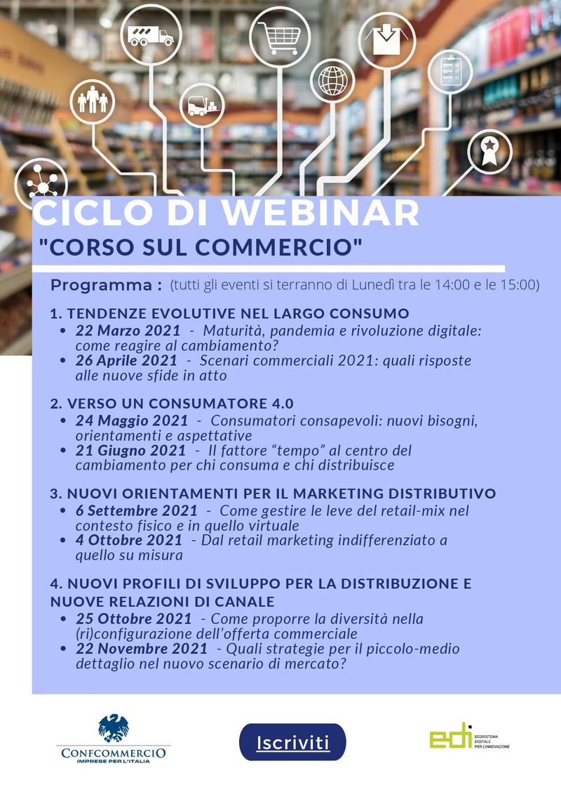 Locandina Programma Webinar - Corso sul Commercio 
