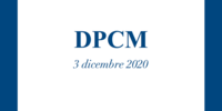 DPCM, 3 dicembre 2020