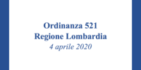 Regione Lombardia, Ordinanza 521