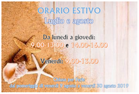 Orario estivo 2019