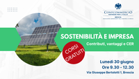 Corso gratuito "Sostenibilità e impresa - Contributi, vantaggi e CER"